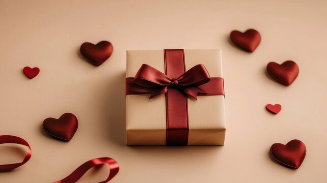 ribbon top day tie design space flat s beige background promotion box lay hearts modern view father gift creative blue family businessman bow composition idea best greeting decoration event