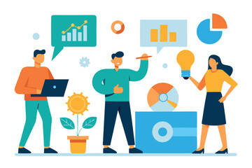 Financial Report and Investment Analysis – Flat Business Vector Scene