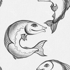 hand drawn fish
