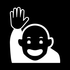 Happy Person Raising One Hand