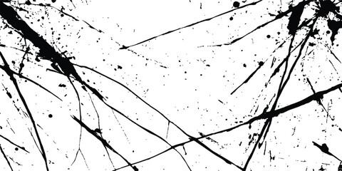 Abstract grunge splatter line pattern on white and transparent background. Abstract ink splatter pattern on a white background. Intricate designs of lines and dots in various sizes, creating a dynamic
