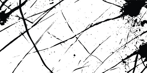 Abstract grunge splatter line pattern on white and transparent background. Abstract ink splatter pattern on a white background. Intricate designs of lines and dots in various sizes, creating a dynamic