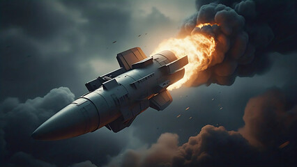 Fototapeta premium fire missile illustration 