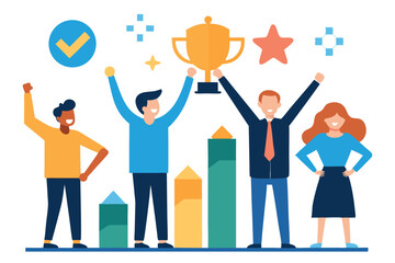 Economy, Productivity, and Business Growth Concept – Flat Vector Artwork