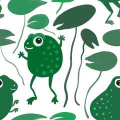 set of cartoon frogs