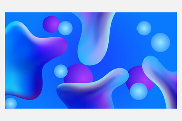 Abstract Liquid Fluid Background Blue Gradient Design, Modern Organic Blob Shapes, Vibrant Art, wallpaper, pattern, vector, illustration, Dynamic Elements, Futuristic, Digital Artwork, Colorful Motion