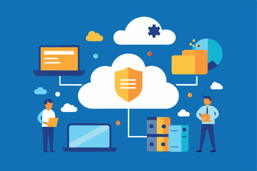 Flat Vector Illustration of Business Team Working on Financial Strategy

