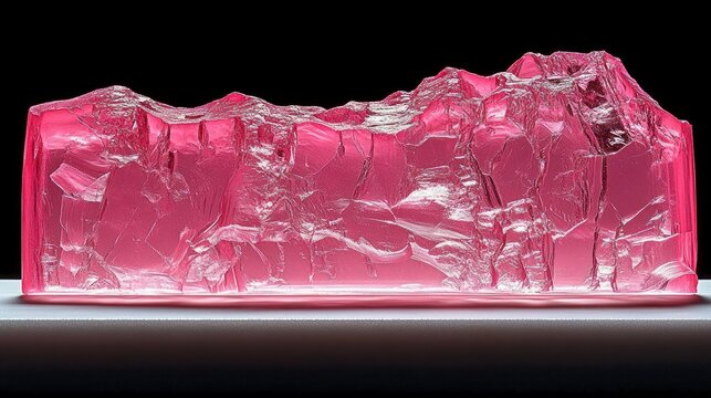 Pink translucent fractured block
