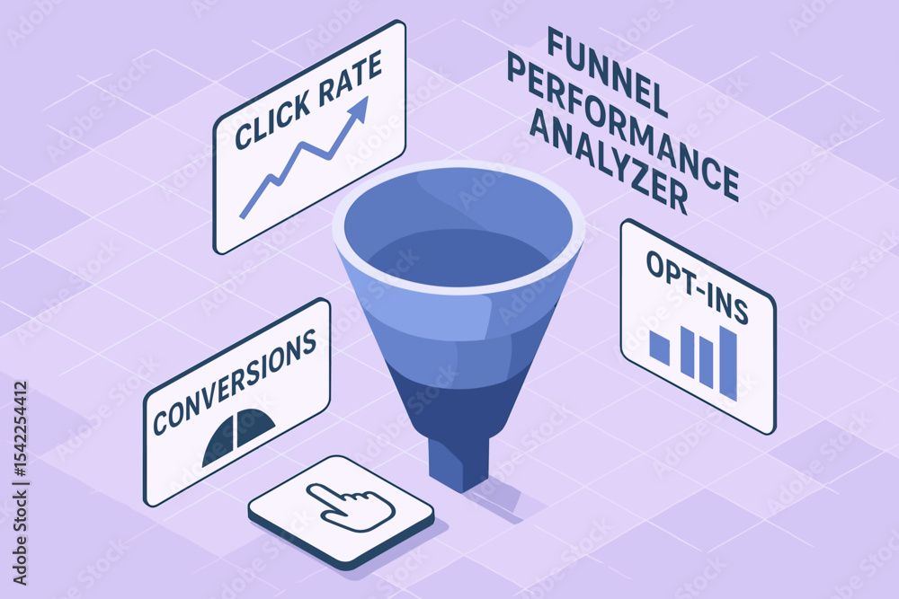 Poster funnel performance analyzer for optimizing click rate, conversions, and opt-ins