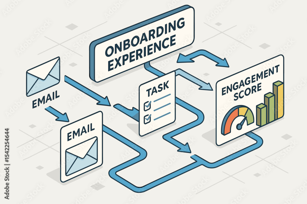 Poster Email workflow for onboarding experience and engagement score visualization