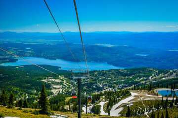View from chairlift and gondola at Montana ski resort in Spring of 2025
