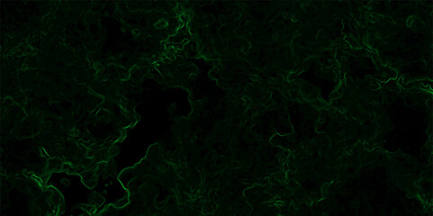 Abstract dark background featuring swirling green neon wisps and smoky, misty patterns over a black backdrop. Organic, ethereal effect resembling energy currents, plasma flow, or mystical fog