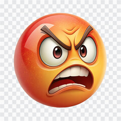 One Angry 3D Emoji Face PNG | Mad Reaction, Red Face, Temper Expression Icon
