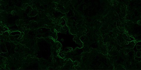 Abstract dark background featuring swirling green neon wisps and smoky, misty patterns over a black backdrop. Organic, ethereal effect resembling energy currents, plasma flow, or mystical fog