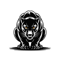 Powerful black panther illustration isolated on transparent background