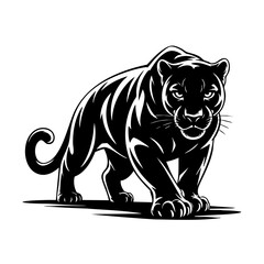 Black panther illustration isolated on transparent background © PixelCrafted