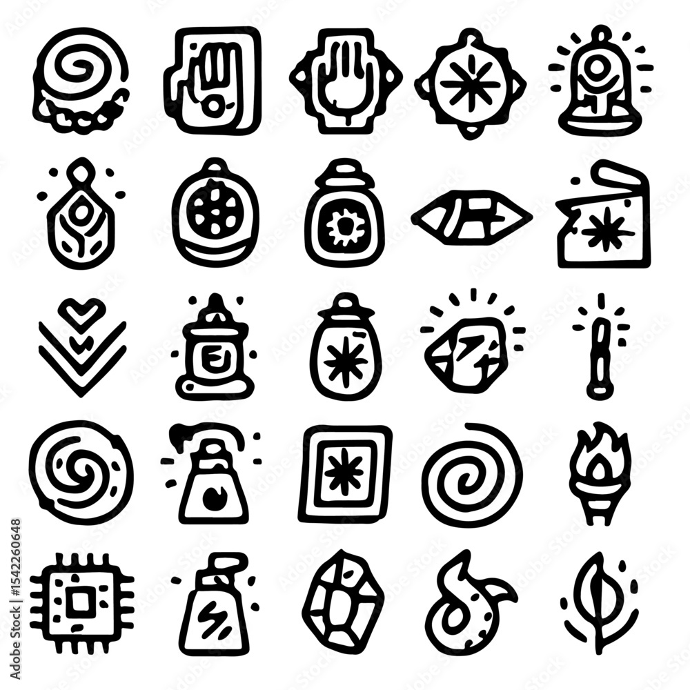 Poster christmas internet communication vector icons set for web design