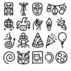 Christmas vector icon set a holiday design collection with tree, gift, and baby illustrations