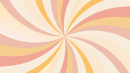 Swirling pattern of peach yellow and cream colored rays emanating from a central point design element