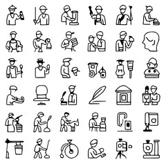 Business and finance icons set featuring vector symbols for web, money, and management design