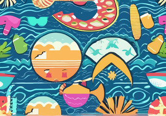seamless pattern with sea animals