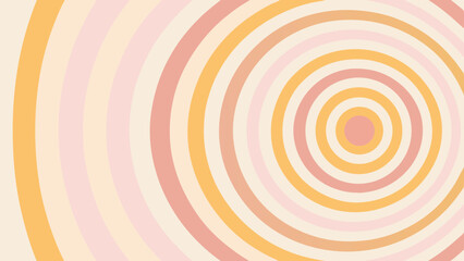 Abstract concentric circles pattern in pastel colors with peach, orange, and cream tones radiating outwards