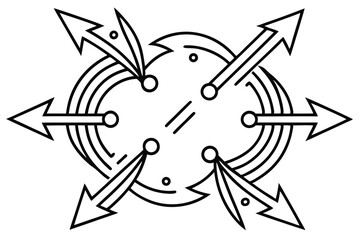 Fototapeta premium Abstract Circular Design with Arrows Geometric Art Illustration