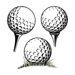 golf ball icons vector illustration