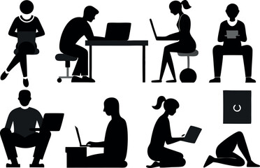 Teamwork and Finance Presentation Silhouettes – Business Vector Pack