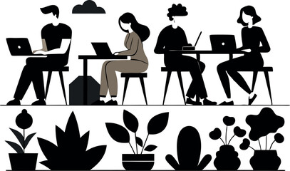 Teamwork and Finance Presentation Silhouettes – Business Vector Pack