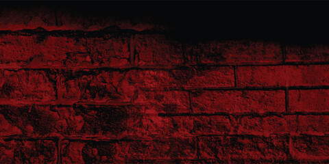 Background of a neglected urban area, featuring a weathered and stained wall saturated in an intriguing red with dark areas.
