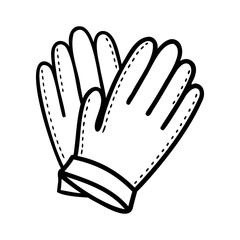 A pair of white gloves with a cuff, designed for protection and warmth. The gloves are neatly arranged and feature stitching details.