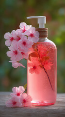 spa still life with pink flowers