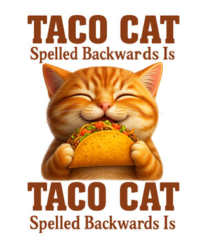 Naklejki Taco Cat Spelled Backwards Cute Eat