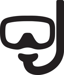 Silhouette vector of diving masks and snorkel tubes, ideal for underwater, snorkeling, and scuba designs.