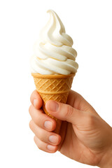 Delicious Swirled Vanilla Ice Cream in Waffle Cone
