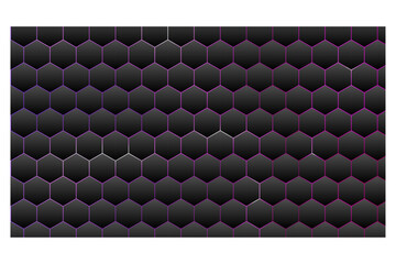 Luxury Background Design, Vector Illustration Wallpaper, Premium Metallic Hexagonal Texture, Futuristic, Elegant Black and Purple Hexagons, Geometric Art, Seamless Pattern, Dark, Technology