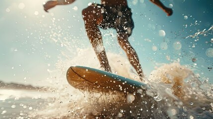 close up of a surfer on the ocean vawes