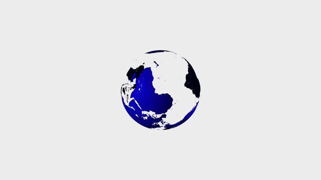 abstract gray globe planet earth .abstract gray globe planet earth on white background. isolated clean blue space seamless loop animation.