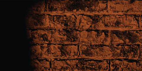Aged and cracked wall surface in a deep reddish-brown, offering a detailed study of material degradation and natural wear with a shadow.
