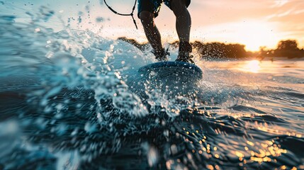 Fototapeta premium close up of a surfer on the ocean vawes