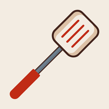 red handled spatula cooking utensil clip art preview