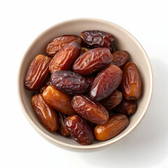 Obraz premium Dates in a bowl isolated on transparent background 