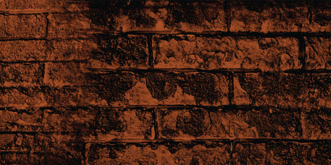 Vertical and horizontal lines of a textured reddish-brown wall, creating a strong sense of structure and orderly repetition with a dark side.
