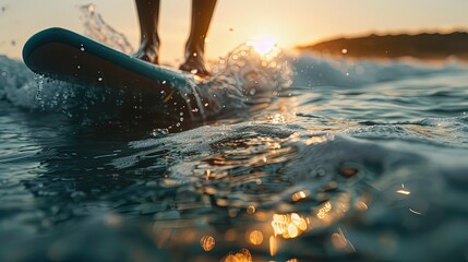 close up of a surfer on the ocean vawes