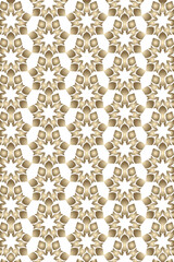 Seamless traditional abstract mosaic pattern, Abstract Gold White Tessellation Pattern