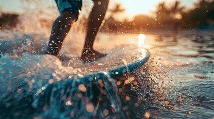 close up of a surfer on the ocean vawes