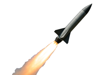 Realistic Rocket Propelled Missile with Flame and Smoke