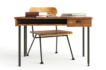 Student Desk and Chair with Books