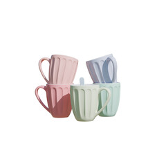 Set of pastel mugs